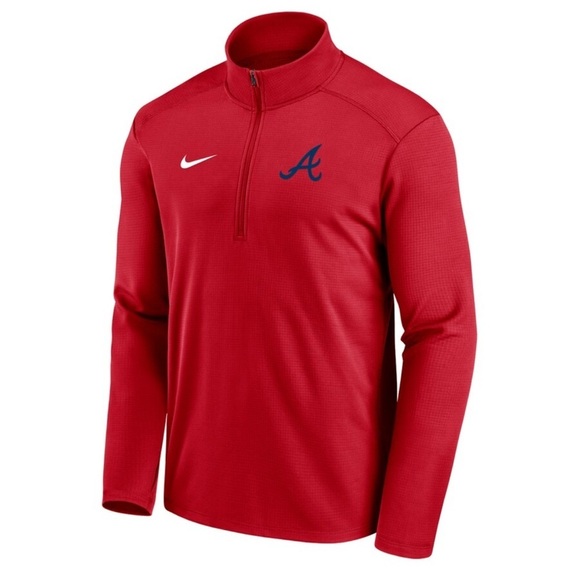 Men’s NIKE Atlanta Braves Agility pacer lightweight half zip top- Size medium - Picture 2 of 10